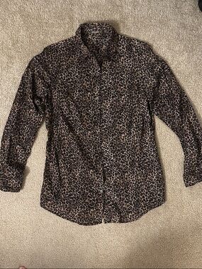 J. McLaughlin Women’s Leopard Print Button-Down Shirt - Brown & Black